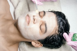 A man having a facial treatment